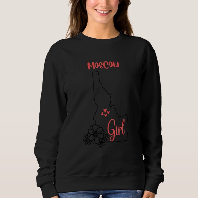 Sweatshirt I Love State Of Idaho Flower Outline Moscow City G (Devant)