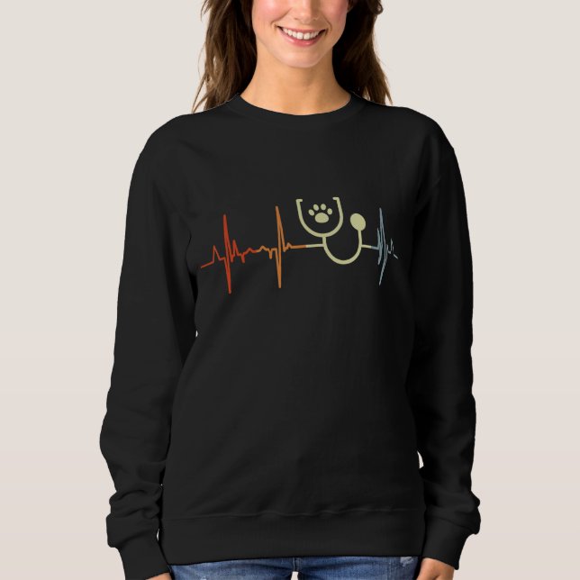 Sweatshirt I Love Vet de médecine vétérinaire Vet Heartline V (Devant)