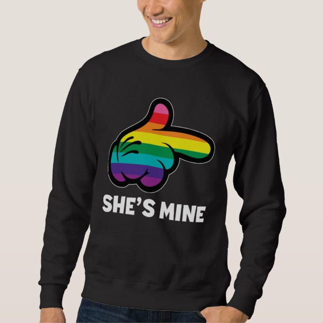 Sweatshirt I m Hers Rainbow Lesbian Couple LGBT Pride Matchin (Devant)