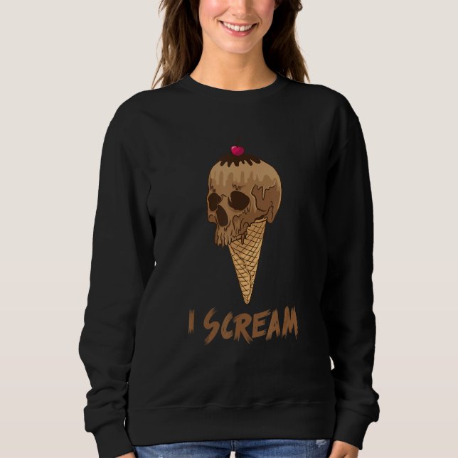 Sweatshirt I Scream Ice Cream Skull Halloween Costume Party C (Devant)