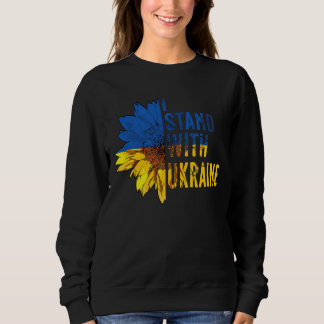 Sweatshirt I stand with Ukraine. Sunflower symbol of Peace.