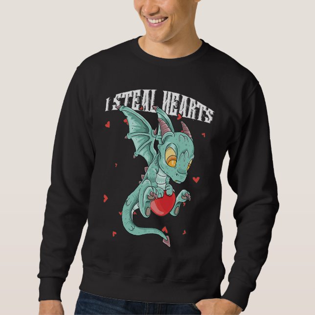 Sweatshirt I Steal Hearts Cute Little Flying Dragon For Boys  (Devant)