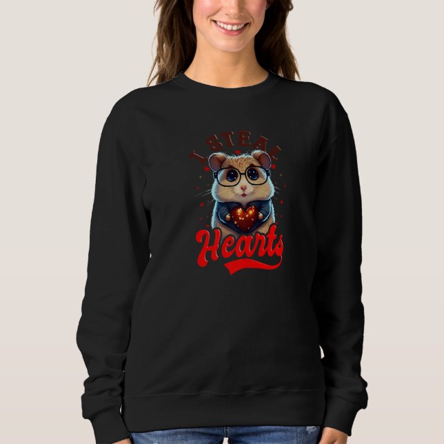 Sweatshirt I Steal Hearts Design Hamster Valentines Day Premi (Devant)