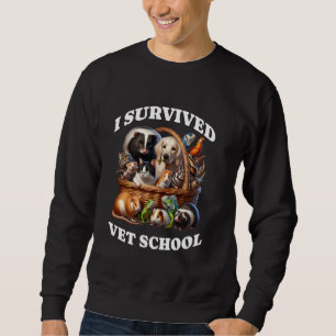 Sweatshirt I Survived Vet School Panier d'animaux Graduation