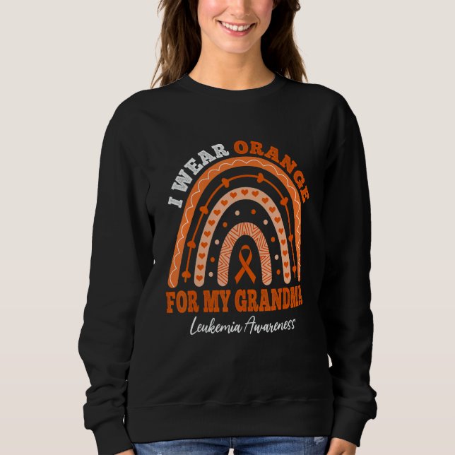 Sweatshirt I Wear Orange Ribbon For Grandma Leukemia Awarenes (Devant)