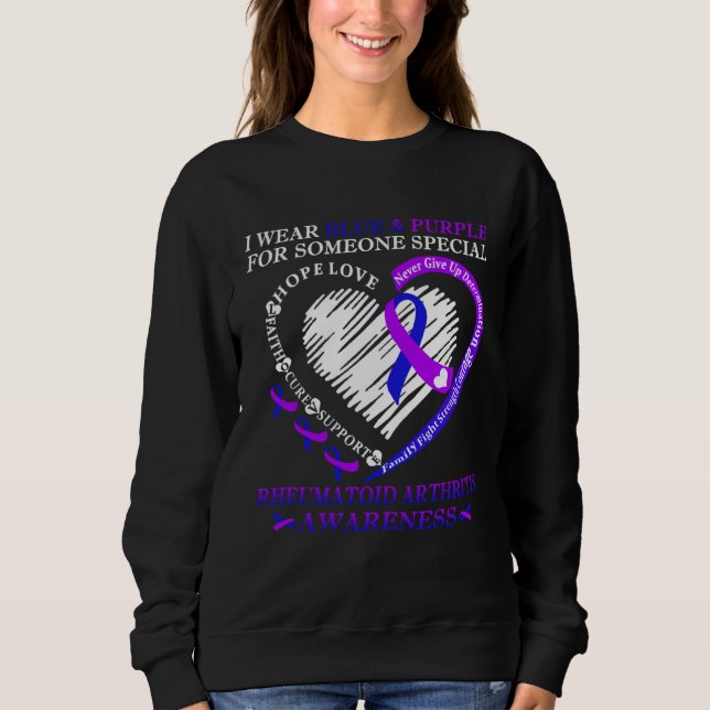 Sweatshirt I Wear Purple & Blue For Rheumatoid Arthritis Warr (Devant)