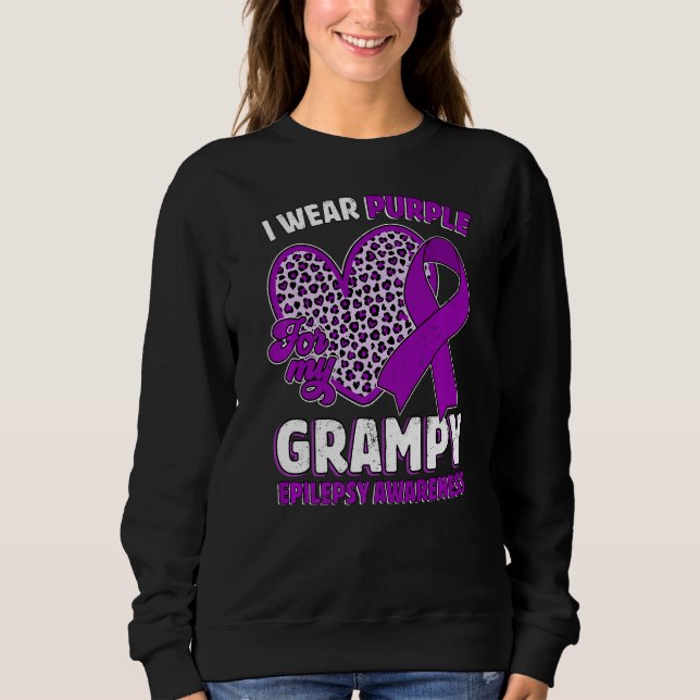 Sweatshirt I Wear Purple For My Grampy Epilepsy Awareness Leo (Devant)