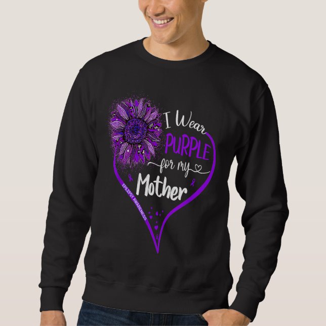 Sweatshirt I Wear Purple For My Mother Epilepsy Awareness Sun (Devant)