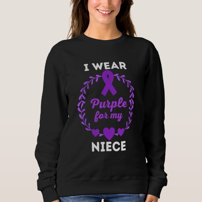 Sweatshirt I Wear Purple for My Niece Lupus Awareness Month (Devant)