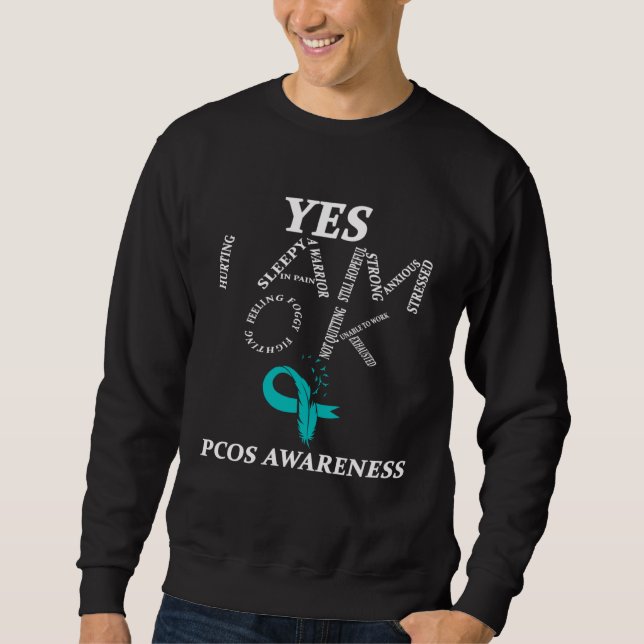 Sweatshirt I Wear Teal For PCOS Awareness Warrior (Devant)