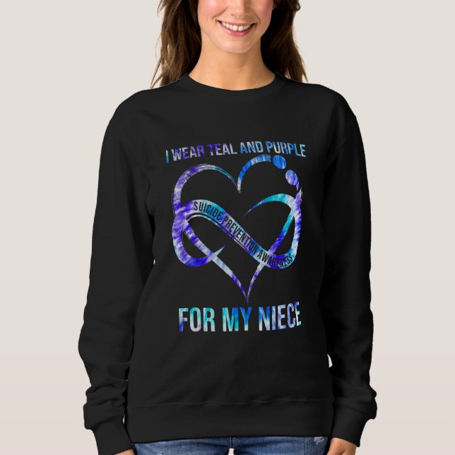 Sweatshirt I Wear Teal Purple For Niece Suicide Prevention Aw (Devant)