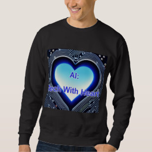 Sweatshirt IA : Technologie avec cœur Hommes Noir