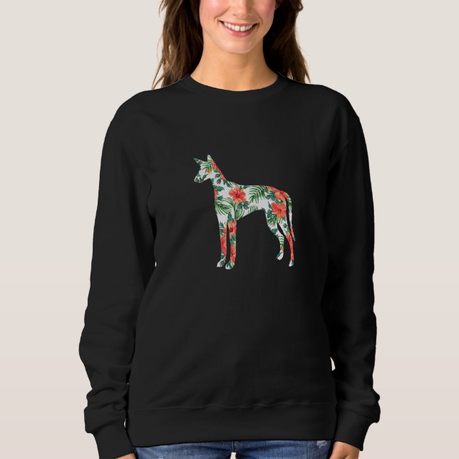 Sweatshirt Ibizan Hound Aloha Hawaiian Chien (Devant)