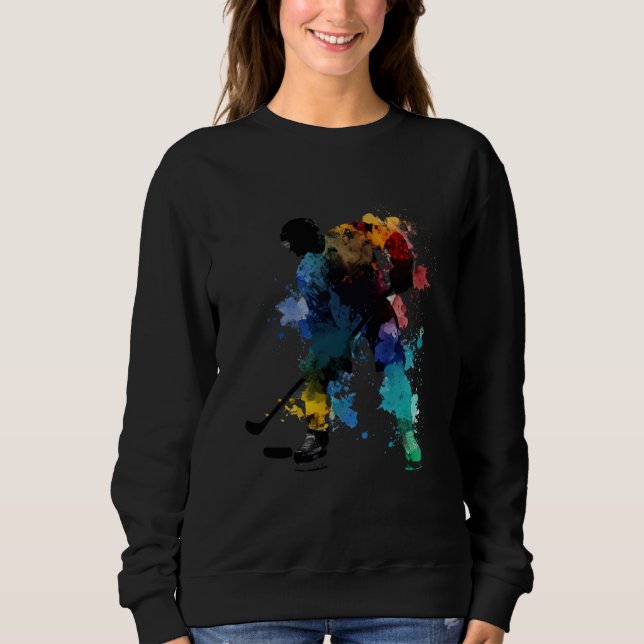 Sweatshirt Ice Hockey Hockey Colorful Ice Hockey Player   4 (Devant)