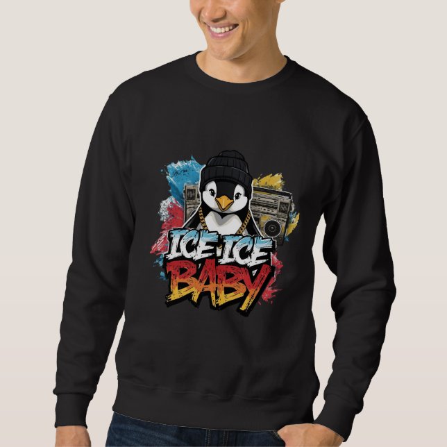 Sweatshirt Ice Ice Baby — Penguin with Beanie & Chain Tee (Devant)