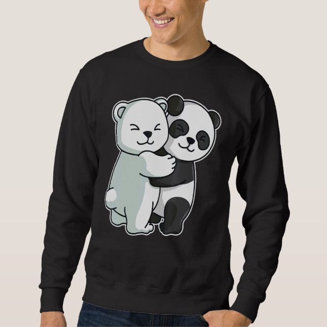 Sweatshirt Icebear Panda Cute Ours Polaire Hug Cuddle Animaux (Devant)