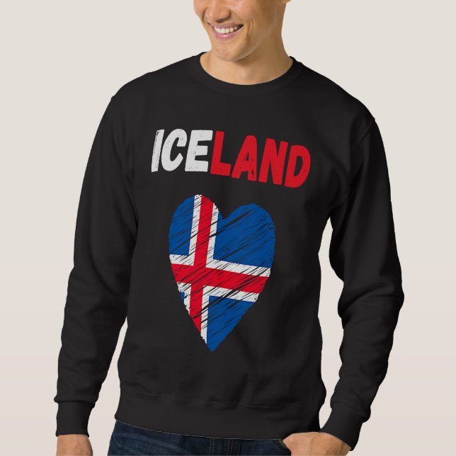Sweatshirt Iceland Flag Holiday Iceland Heart Icelander Flag (Devant)