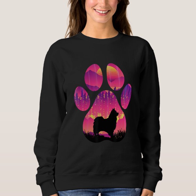 Sweatshirt Icelandic Sheepdog Paw Mom Dad Dog  Women Men (Devant)