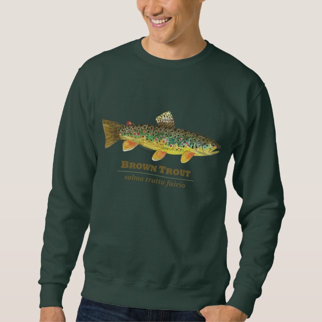 Sweatshirt Ichthyologie latine de la truite Brown (Devant)