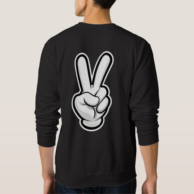 Sweatshirt Icône Classique du Symbole de la Main de la Paix (Dos)
