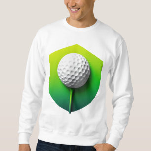 Sweatshirt Icône de balle de golf stylisée avec fond vert