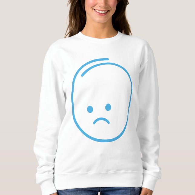 Sweatshirt Icône de tristesse minimaliste (Devant)