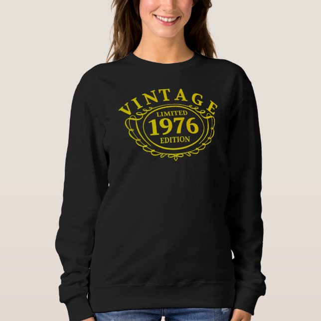 Sweatshirt Idée d'anniversaire vintage de 1976 (Devant)