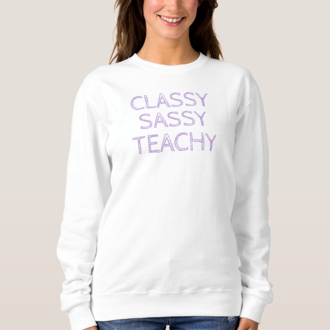 Sweatshirt Idée de cadeau personnalisé violet pour enseignant (Devant)