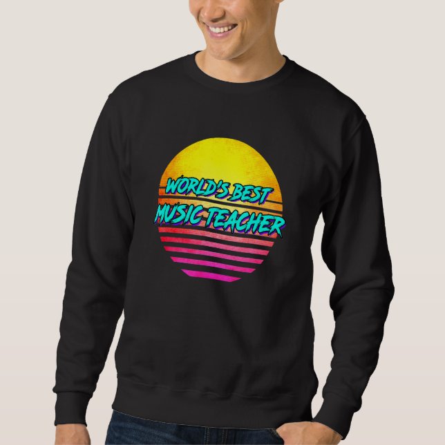 Sweatshirt Idée du professeur de musique Mondes meilleur prof (Devant)