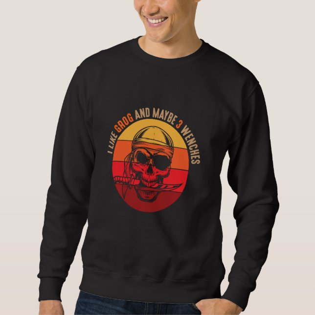 Sweatshirt Idée Pirate Drôle Et Parler Comme Une Citation Pir (Devant)