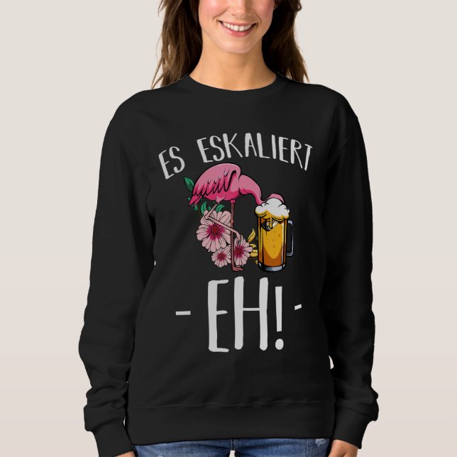 Sweatshirt Il Augmente Eh Flamant rose Bière Boire De L'Alcoo (Devant)