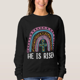 Sweatshirt Il est ressuscité Leopard Arc-en-ciel Christian Jé