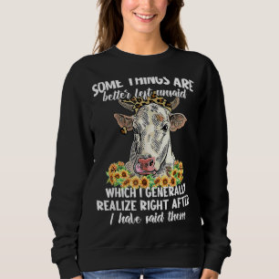 Sweatshirt Il Vaut Mieux Laisser Des Choses Inconnues Vache D