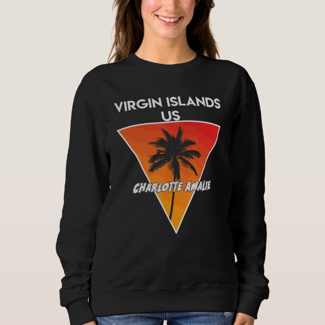 Sweatshirt Îles Vierges États-Unis Avec Des Couleurs Ensoleil (Devant)