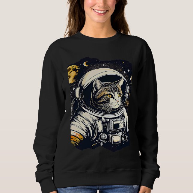 Sweatshirt Illustration 1 de l'astronaute de chats Catstronau (Devant)