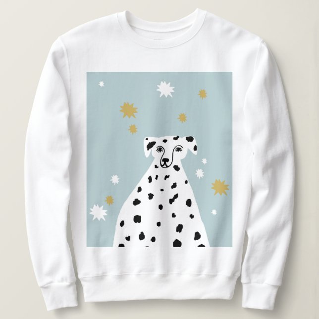 Sweatshirt Illustration Abstraite de Chien dalmate (Design devant)