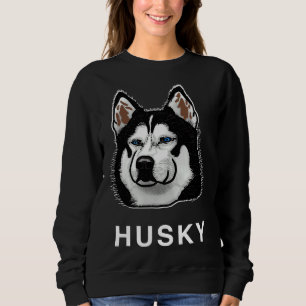 Sweatshirt Illustration Blue Eyed Husky Relaxée