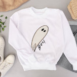Sweatshirt Illustration Boo Ghost Halloween<br><div class="desc">Un sweatshirt d'Halloween moderne et ludique,  avec un fantôme blanc dessiné à la main avec un texte écrit à la main disant "Boo !" Commandez-en un pour l'équipage du Boo !</div>
