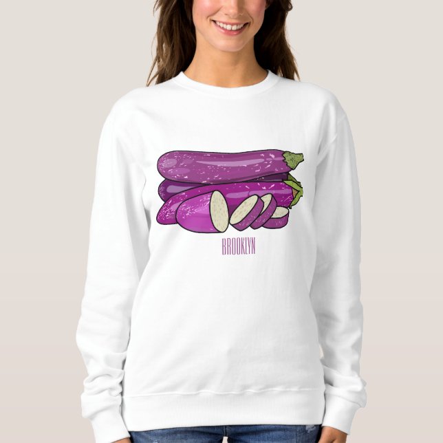 Sweatshirt Illustration d'aubergine (Devant)