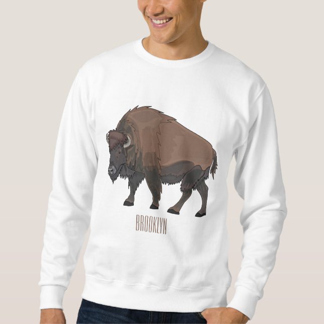 Sweatshirt Illustration de bison (Devant)