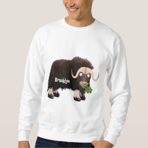Sweatshirt Illustration de bœuf musqué en dessin animé drôle