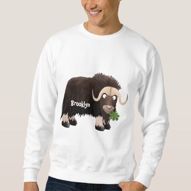 Sweatshirt Illustration de bœuf musqué en dessin animé drôle (Devant)