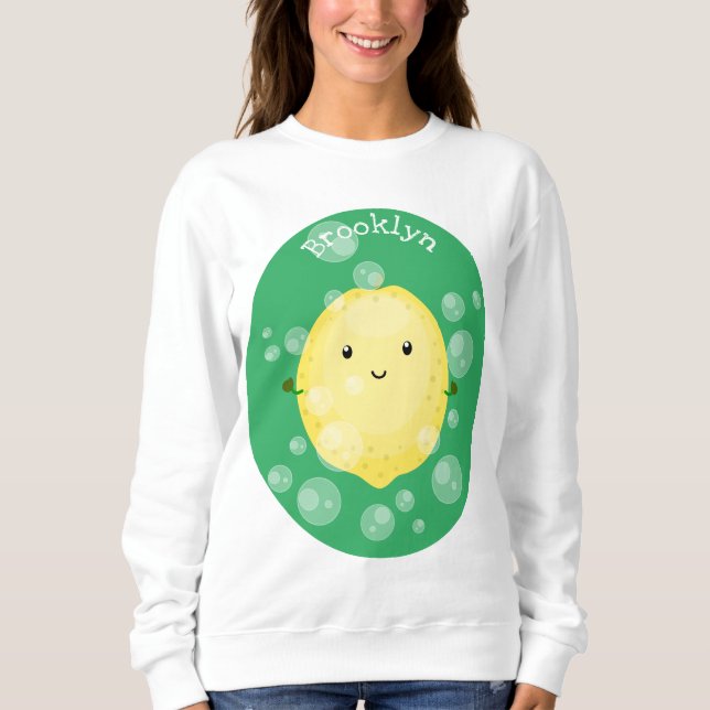 Sweatshirt Illustration de bulles de caricatures de citron mo (Devant)