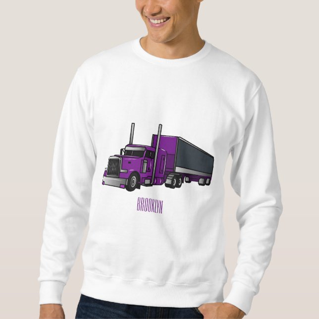 Sweatshirt Illustration de camion semi-remorque (Devant)