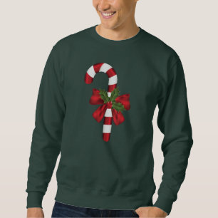Sweatshirt Illustration de canne de bonbon de Noël rouge et b