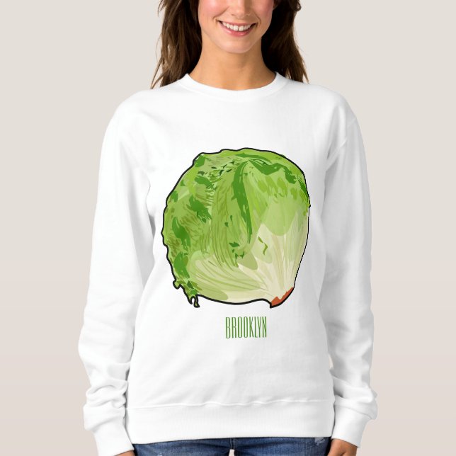 Sweatshirt Illustration de caricature de laitue (Devant)