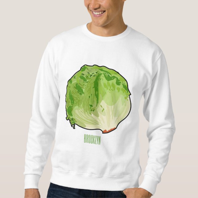 Sweatshirt Illustration de caricature de laitue (Devant)