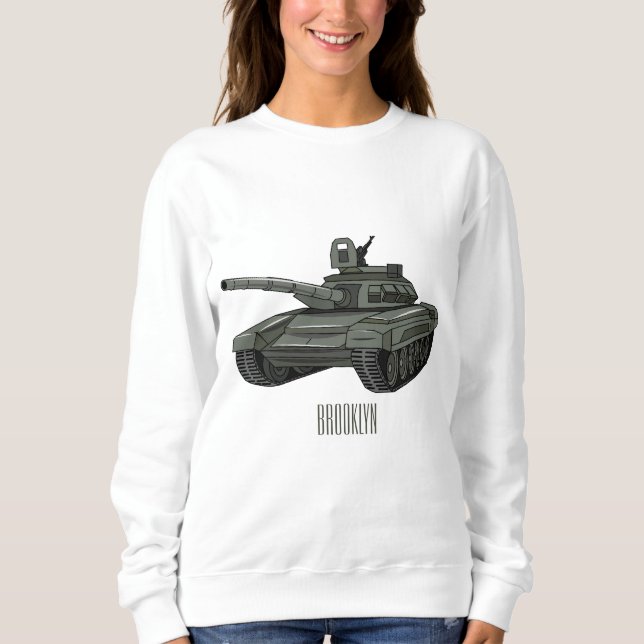 Sweatshirt Illustration de caricature de réservoir (Devant)