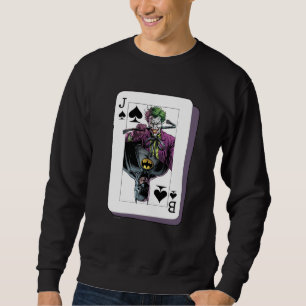 Sweatshirt Illustration de carte à jouer Joker et Batman Piqu