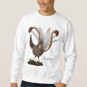 Sweatshirt Illustration de cartoon d'oiseau-lyre superbe heur